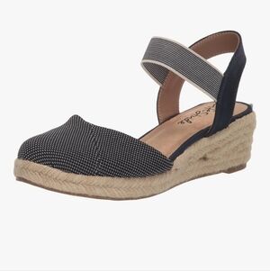 Lifestride Kimmie Espadrille Wedge Velocity 2.0 Navy Almond Milk Coastal 9.5